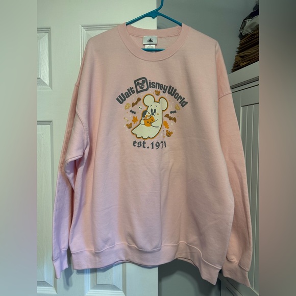 Disney Sweaters - Walt Disney World halloween Mouse Ghost Pink light pink crewneck